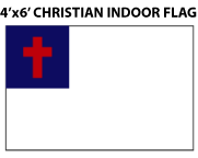 4 FT x 6 FT Christian Nylon Indoor Flag - Pole Sleeve and Gold Fringe