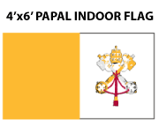 4 FT x 6 FT Papal Nylon Indoor Flag - Pole Sleeve and Gold Fringe