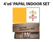 4 FT X 6 FT Papal Indoor Flag Mounted Set - 9 ft pole