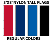 3 FT X 8 FT Nylon Tall Attention Flags - Regular Colors