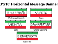 3 FT x 10 FT Spanish Hoizontal Message Banners