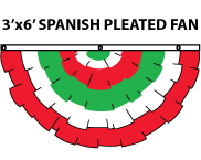 3 FT X 5 FT Spanish Pleated Fan