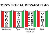 3 FT x 5 FT Spanish Vertical Message Flag