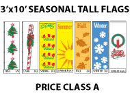 3 FT x 10 FT Seasonal Tall Flags - Price Class A
