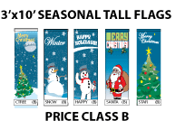 3 FT x 10 FT Seasonal Tall Flags - Price Class B