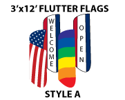 3 FT x 12 FT Stock Flutter Flags - Style A
