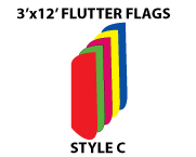 3 FT x 12 FT Nylon Flutter Flags