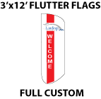 3 FT x 12 FT Full Custom Flutter Flag